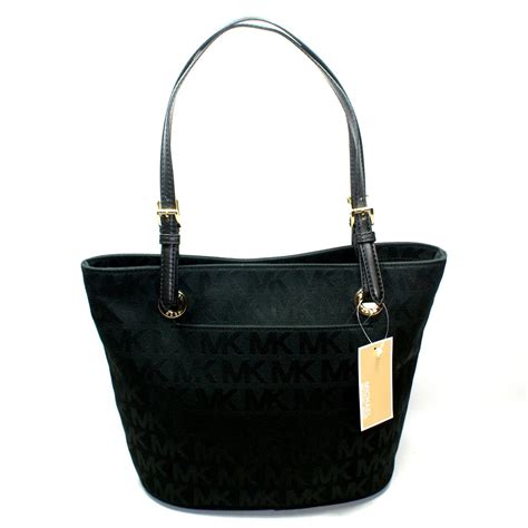 michael kors black signature tote|michael kors signature purses.